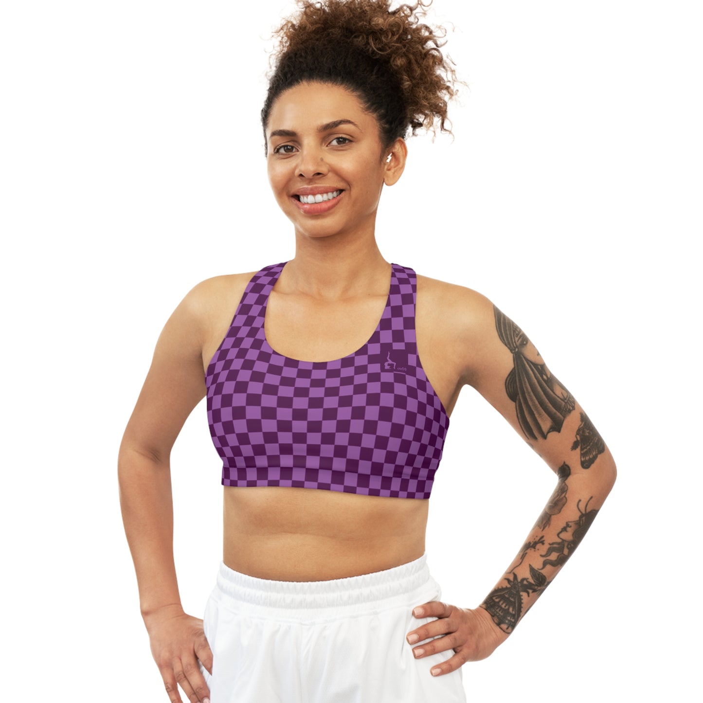 PLUM CHECKERS SPORTS BRA