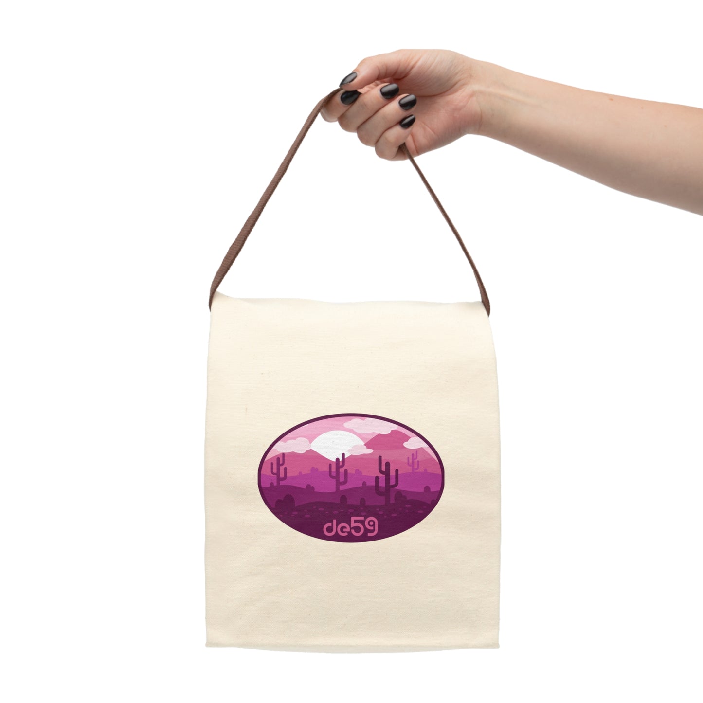 Canvas desert rose Lunch Bag With Strap
