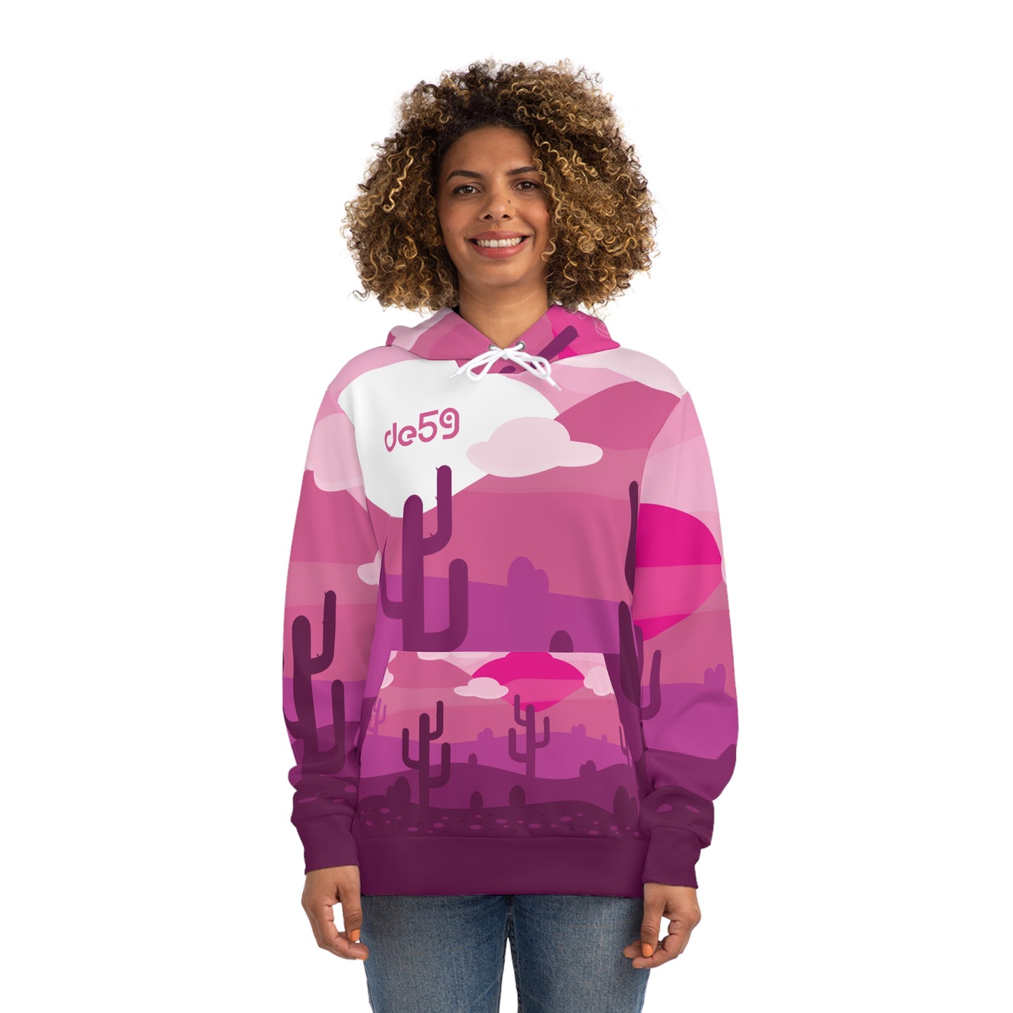 Desert Rose Sunset Hoodie — Cactus Landscape