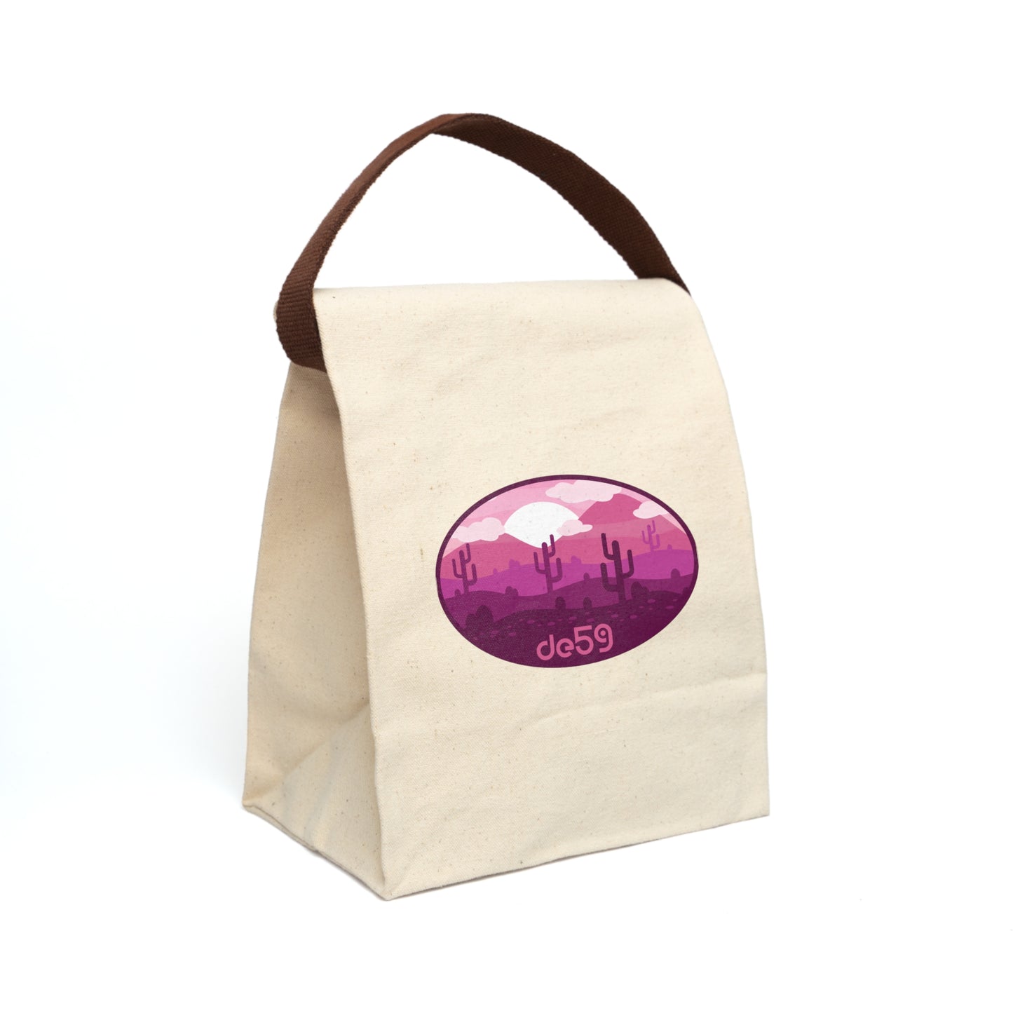 Canvas desert rose Lunch Bag With Strap