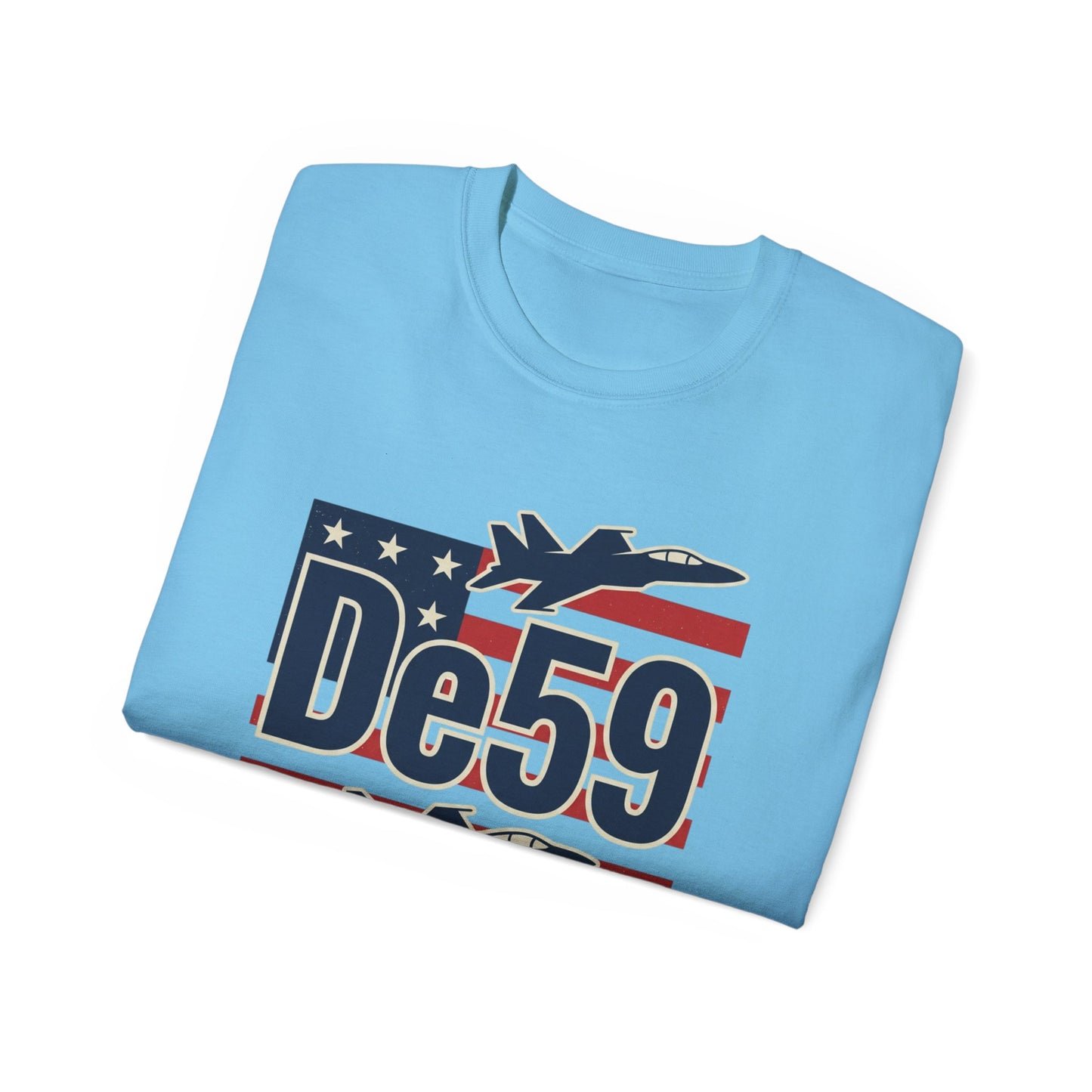 De59 Jet Fighter Tee — American Flag Military Aviation T‑Shirt
