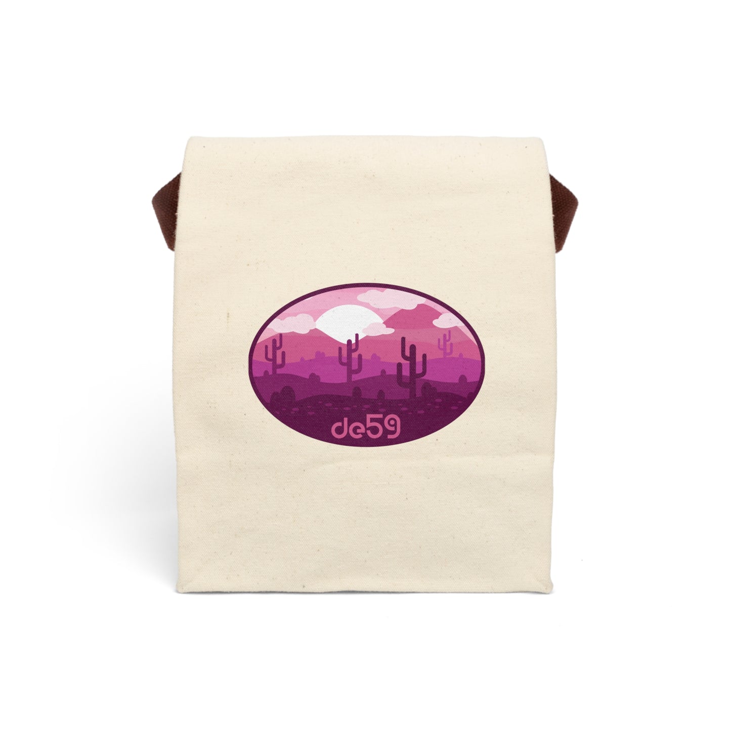 Canvas desert rose Lunch Bag With Strap