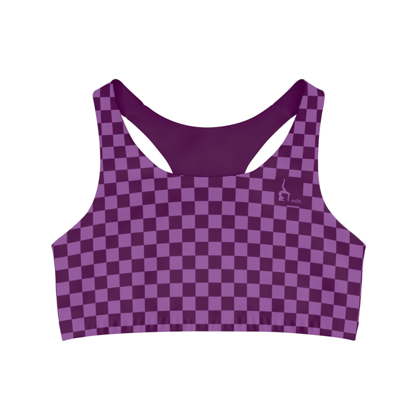 PLUM CHECKERS SPORTS BRA