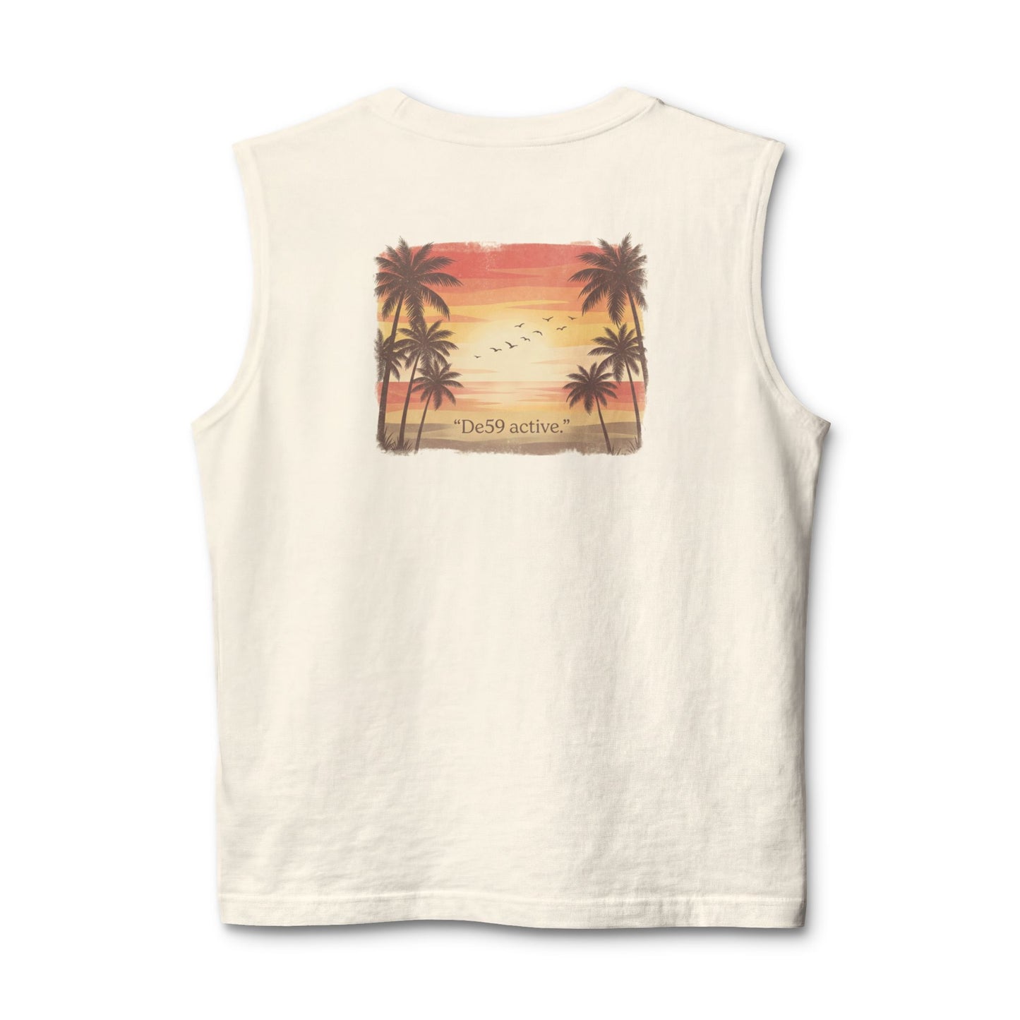 Sunset Palm Tank Top – 'De59 active' Beach Vibes Muscle Tee