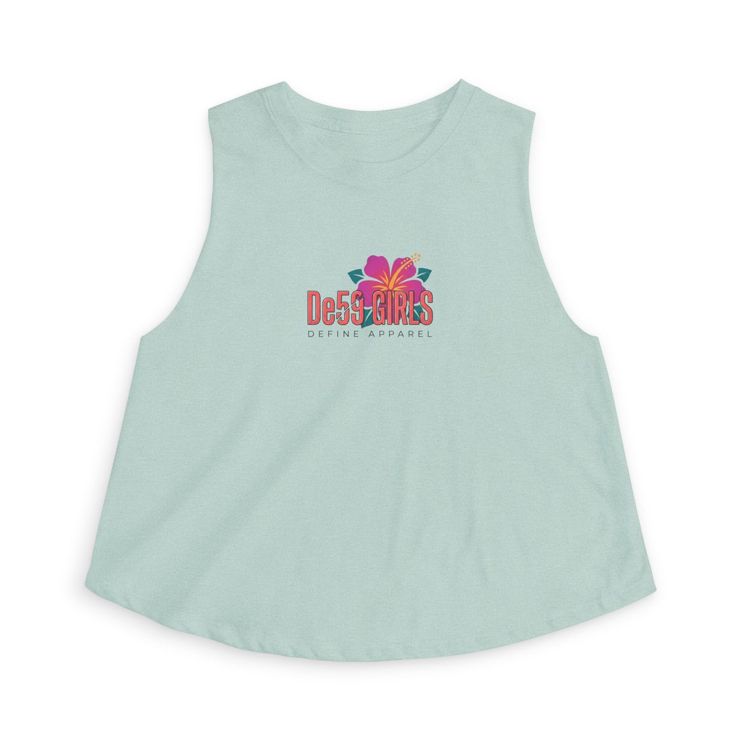 Crop Top — De59 Girls Floral Logo Muscle Tank