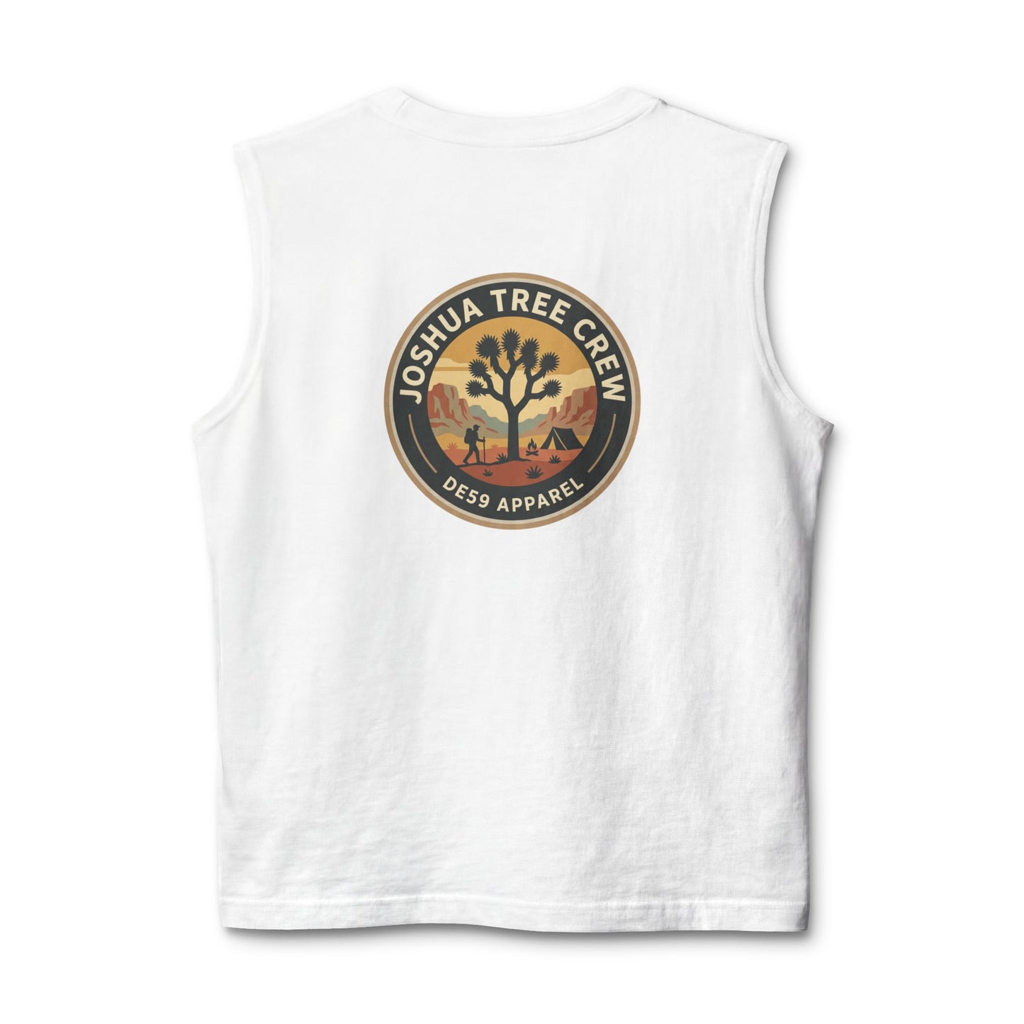 Joshua Tree Crew Muscle Tank — Vintage Desert Logo Tank Top