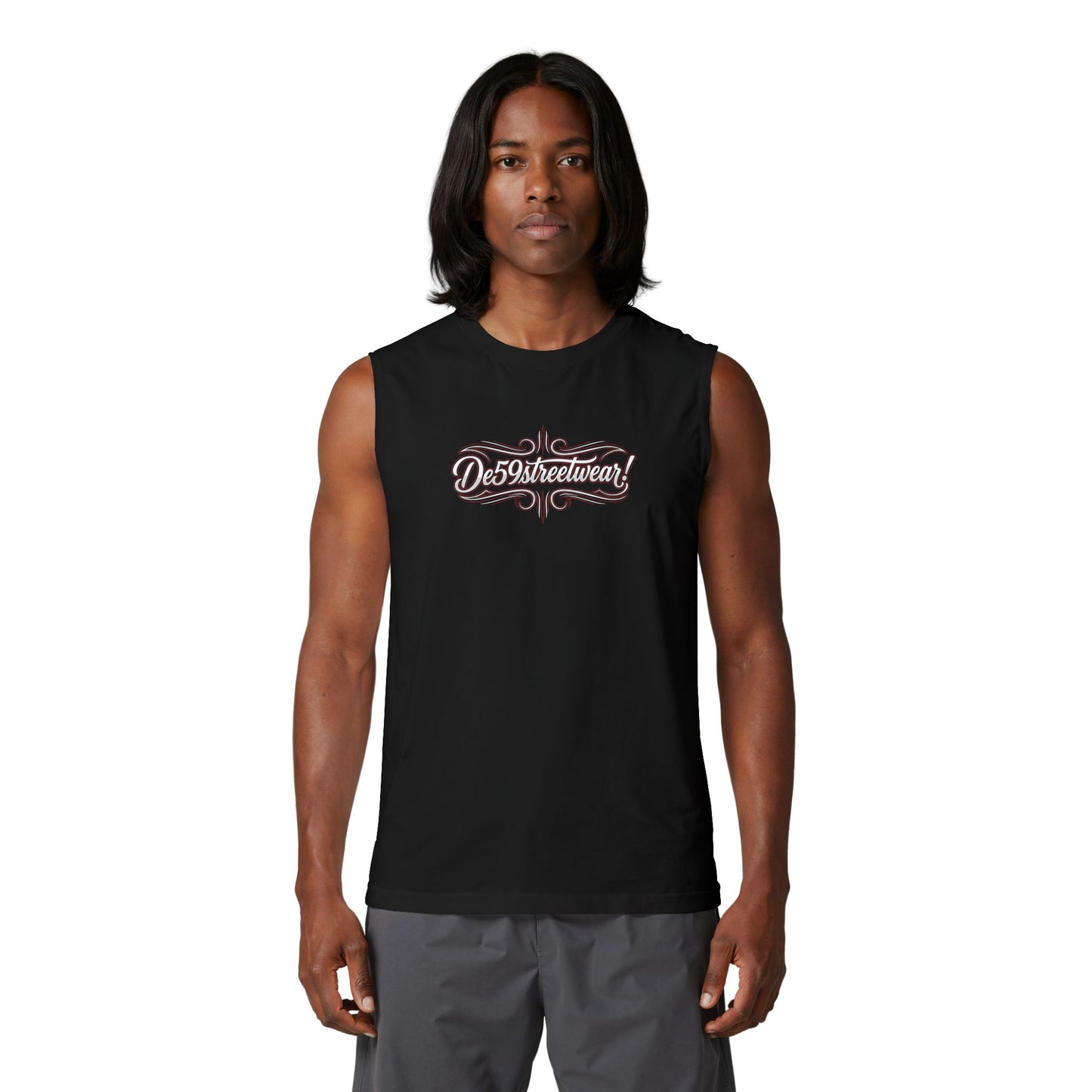 Des59streetwear Muscle Tank — Vintage Script Streetwear Tank Top