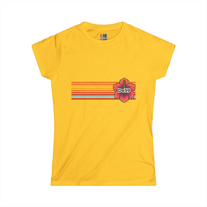 Retro Sunset Stripes with Hibiscus "Da-59"