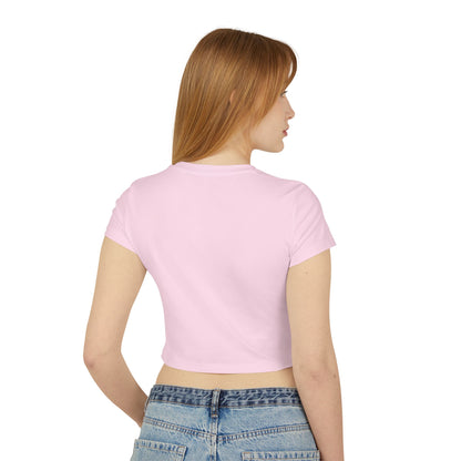Pink Butterfly Baby Tee — Women's Cropped Graphic Tee