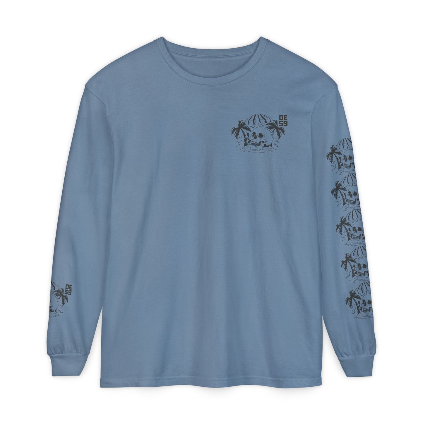 Unisex Garment-dyed -skull island Long Sleeve T-Shirt