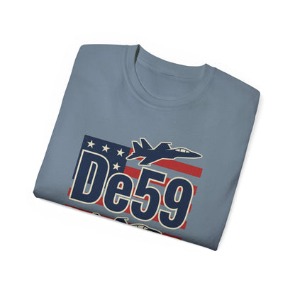De59 Jet Fighter Tee — American Flag Military Aviation T‑Shirt