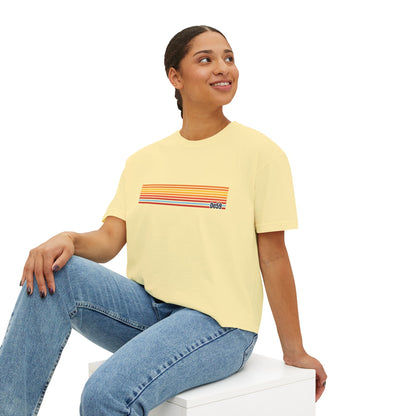 Retro Stripe Boxy Tee — Women's Vintage-Inspired Crop T-Shirt