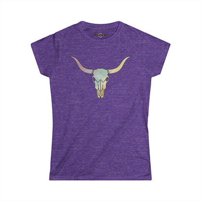 Women's Tee — Pastel Longhorn Skull (Red Star Back)