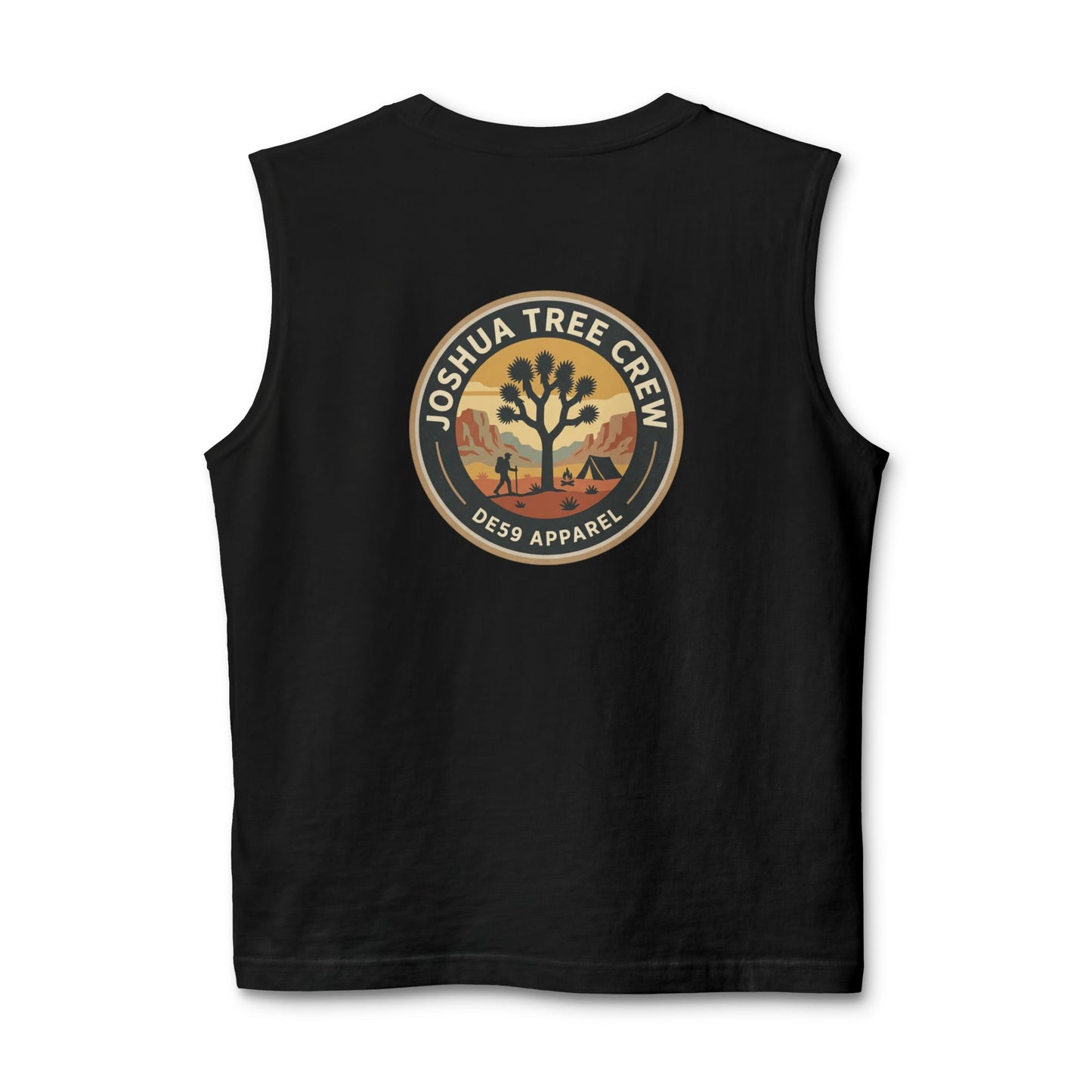 Joshua Tree Crew Muscle Tank — Vintage Desert Logo Tank Top