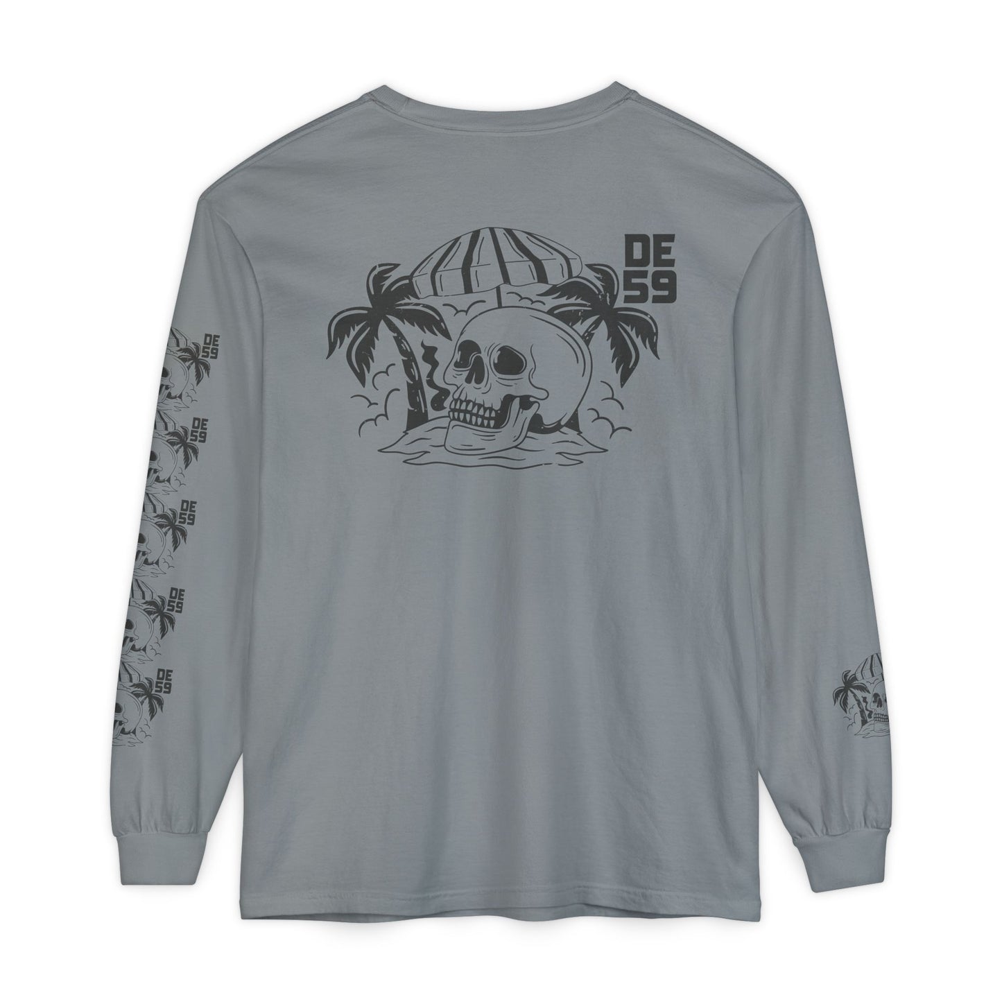 Unisex Garment-dyed -skull island Long Sleeve T-Shirt