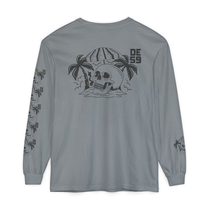 Unisex Garment-dyed -skull island Long Sleeve T-Shirt