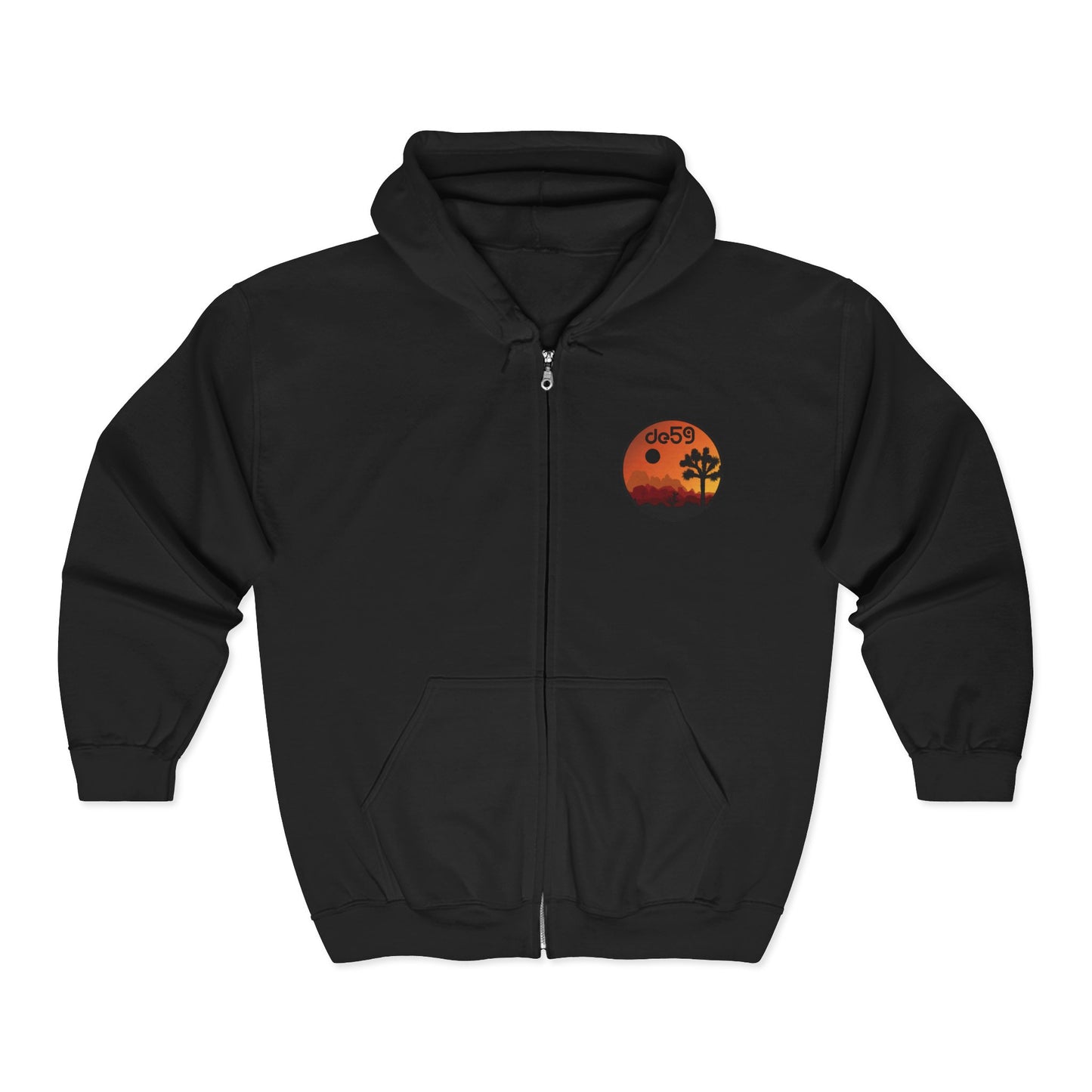 Zip Hoodie — Desert Sunset 'de59' Graphic
