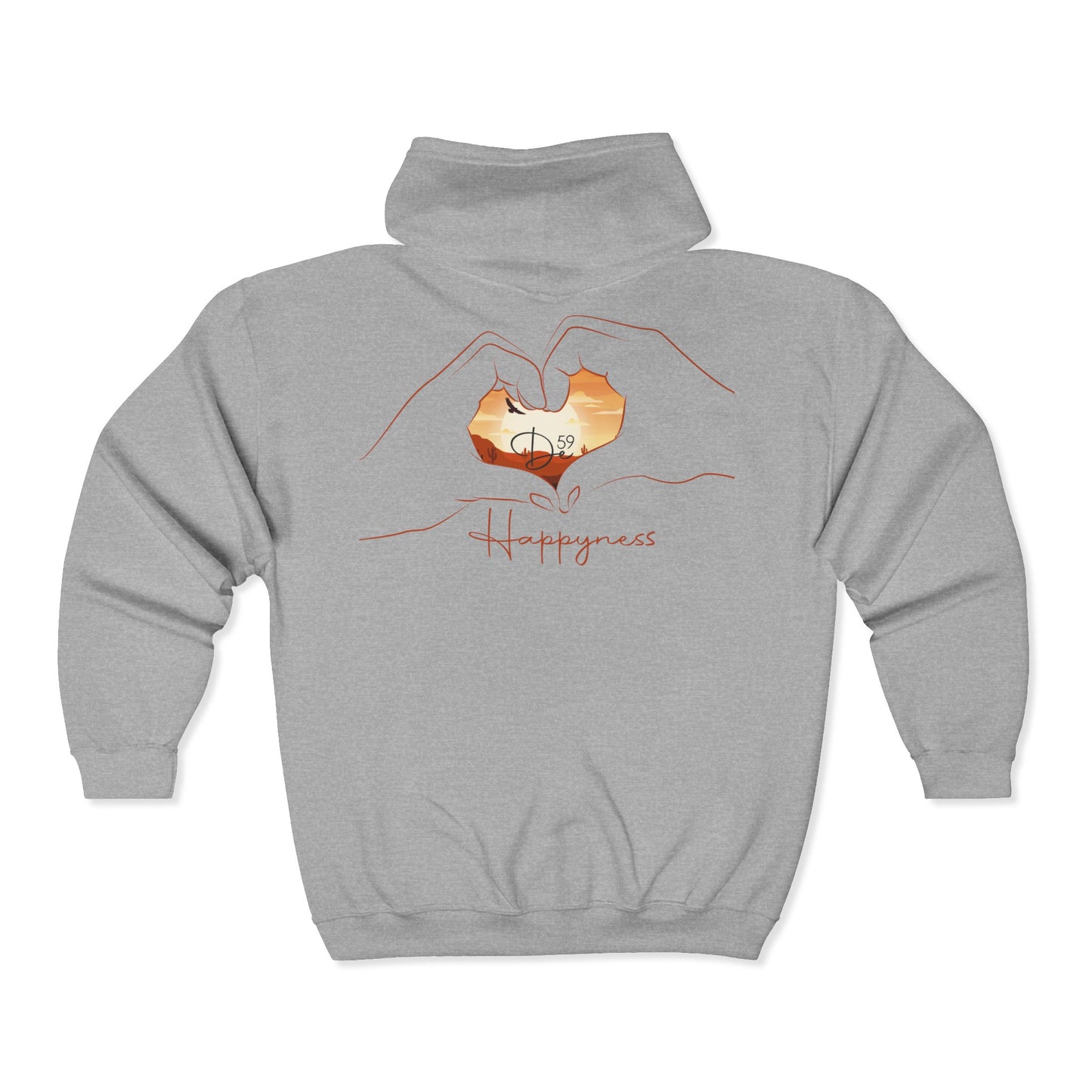 Unisex Heavy Blend™  HAPPYNESS Full Zip Hooded Sweatshirt