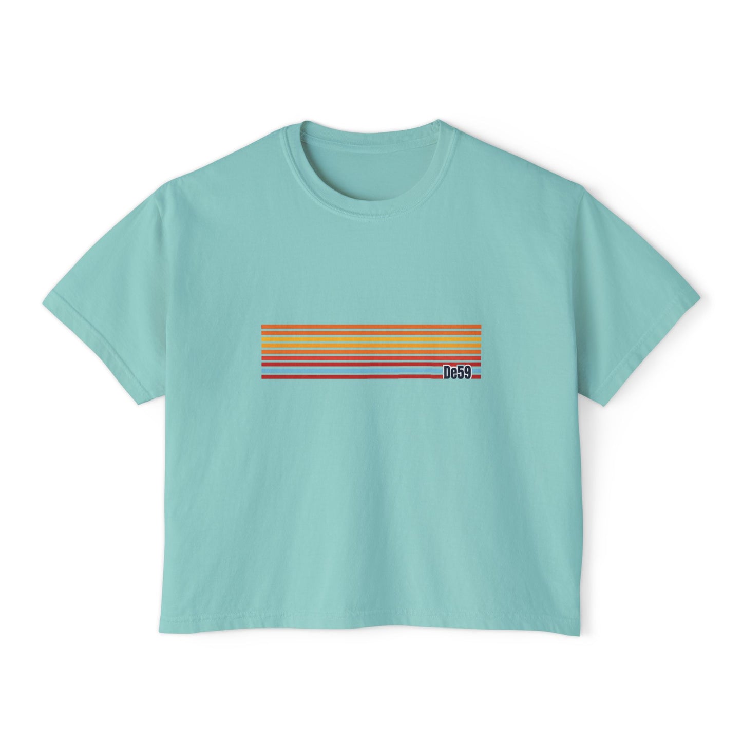 Retro Stripe Boxy Tee — Women's Vintage-Inspired Crop T-Shirt