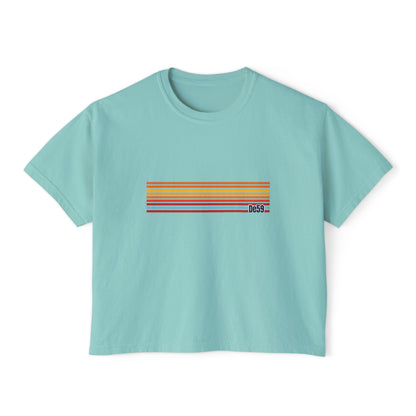 Retro Stripe Boxy Tee — Women's Vintage-Inspired Crop T-Shirt