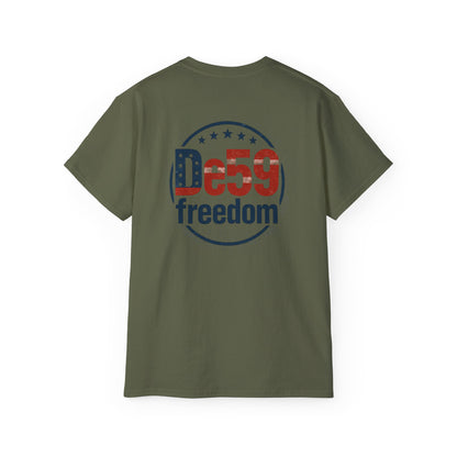 De59 Freedom T-Shirt — Patriotic USA Flag Logo Tee