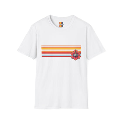Retro Sunset Stripe T-Shirt — De59 Chest Logo