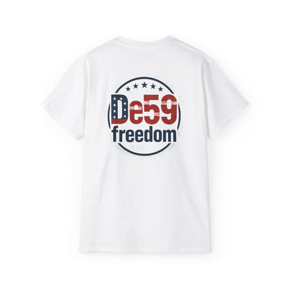 De59 Freedom T-Shirt — Patriotic USA Flag Logo Tee