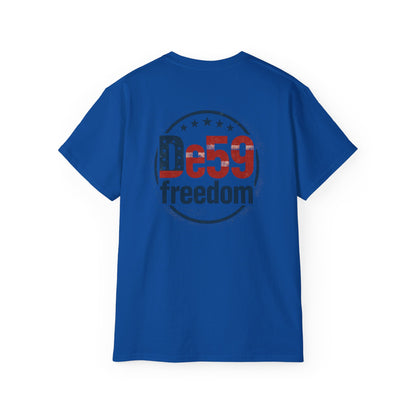 De59 Freedom T-Shirt — Patriotic USA Flag Logo Tee