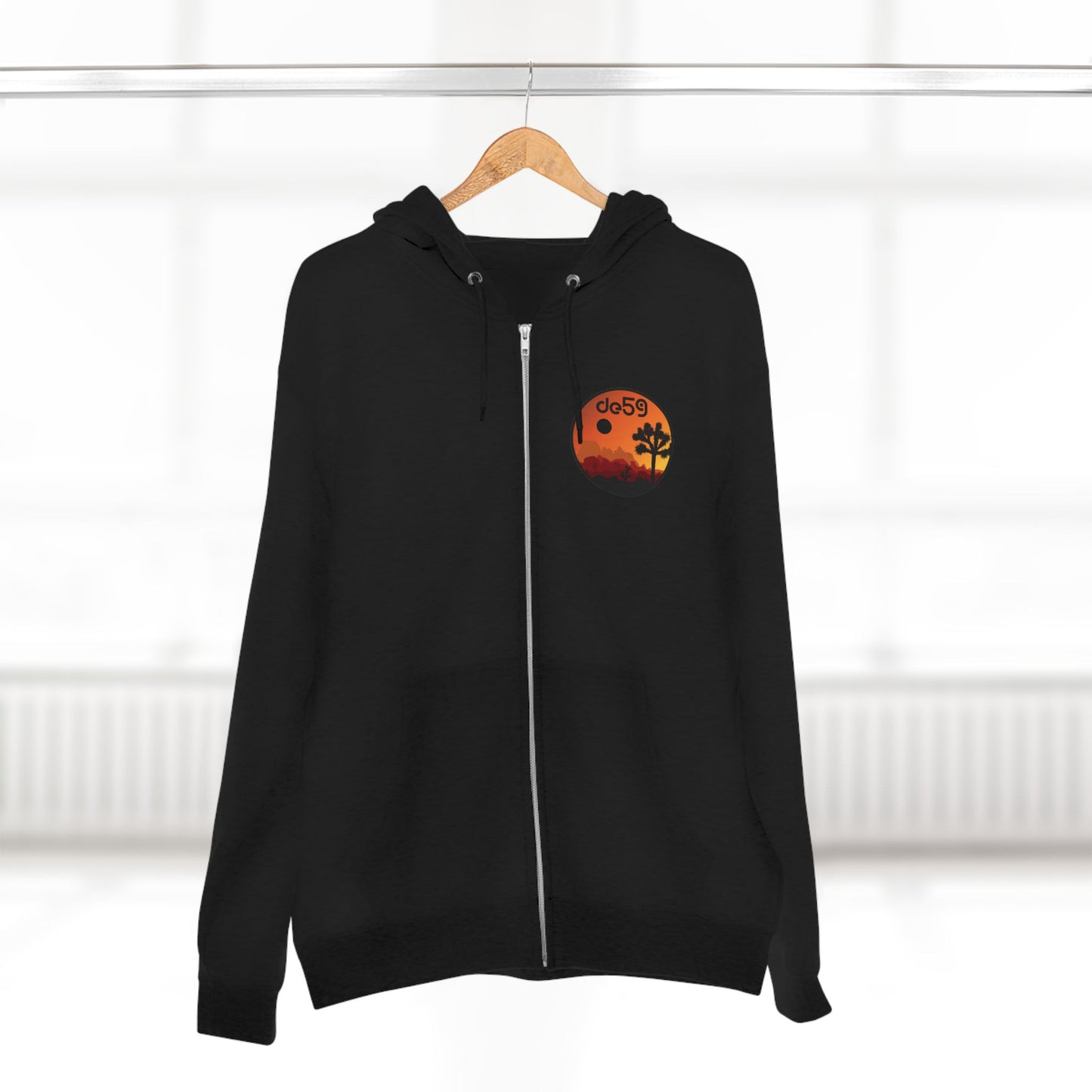 Desert Sunset Zip Hoodie — Joshua Tree Sunset Graphic Zip-Up