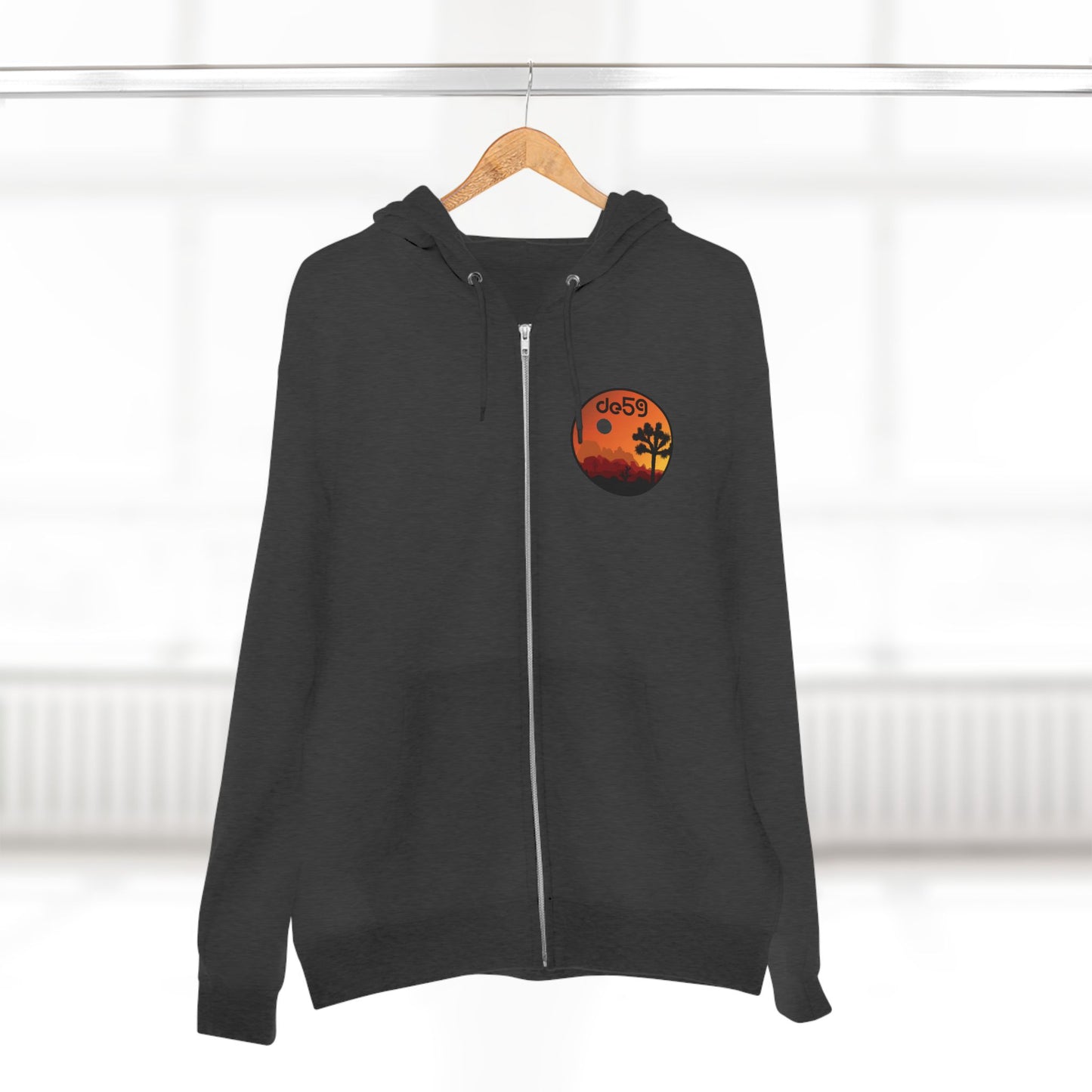 Desert Sunset Zip Hoodie — Joshua Tree Sunset Graphic Zip-Up