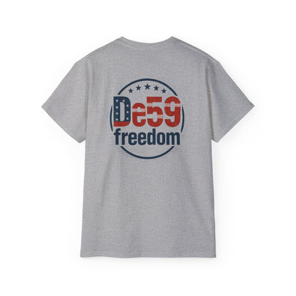 De59 Freedom T-Shirt — Patriotic USA Flag Logo Tee
