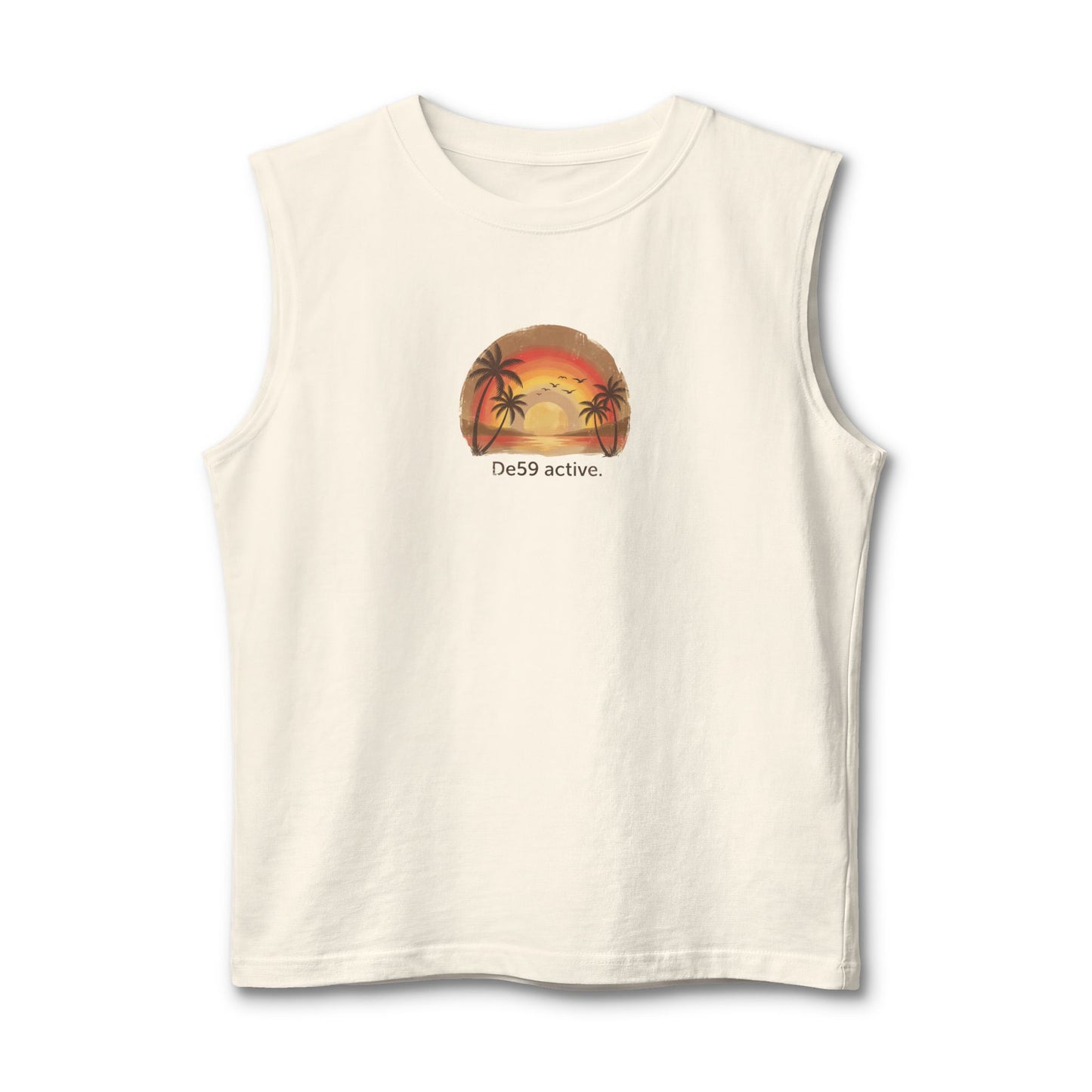 Sunset Palm Tank Top – 'De59 active' Beach Vibes Muscle Tee