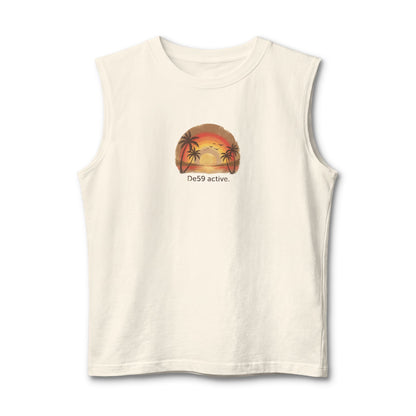 Sunset Palm Tank Top – 'De59 active' Beach Vibes Muscle Tee