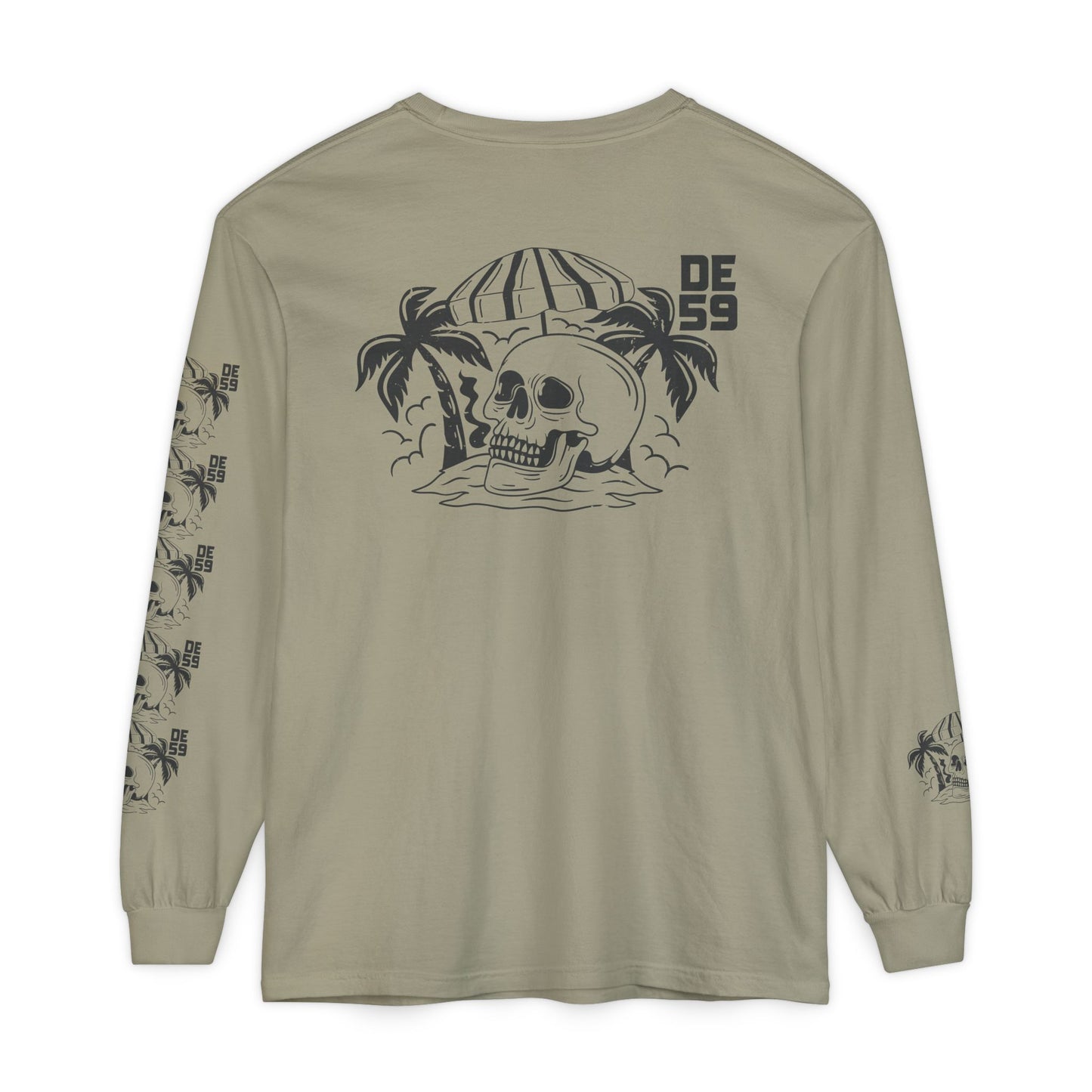 Unisex Garment-dyed -skull island Long Sleeve T-Shirt
