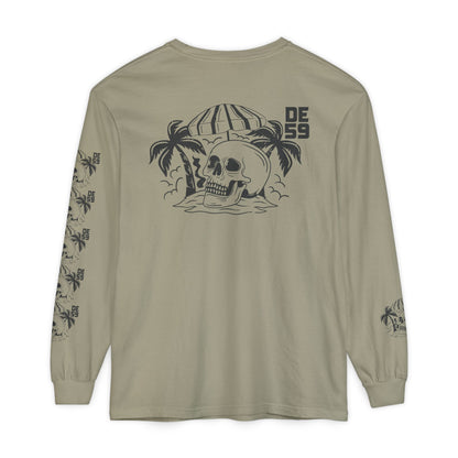 Unisex Garment-dyed -skull island Long Sleeve T-Shirt