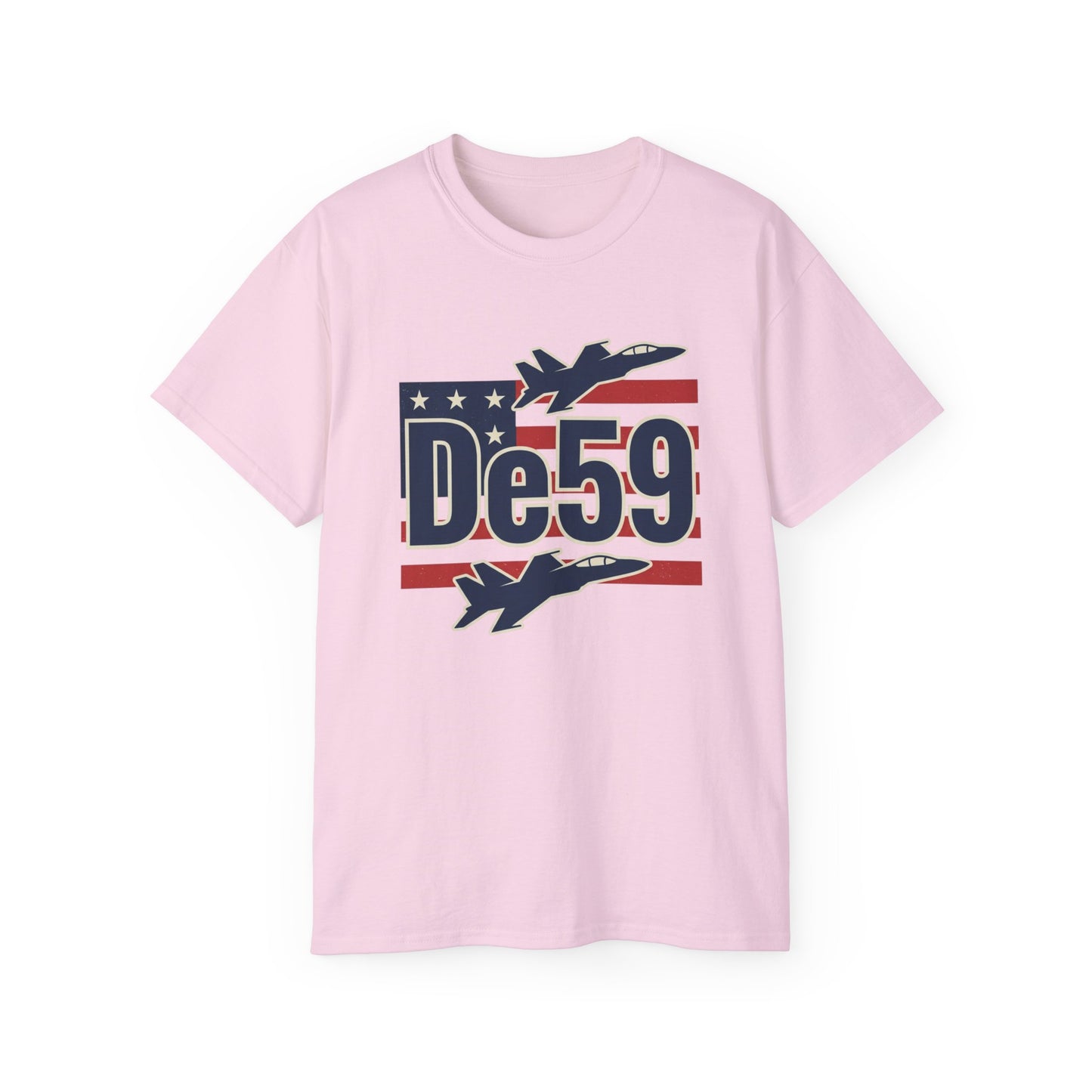 De59 Jet Fighter Tee — American Flag Military Aviation T‑Shirt