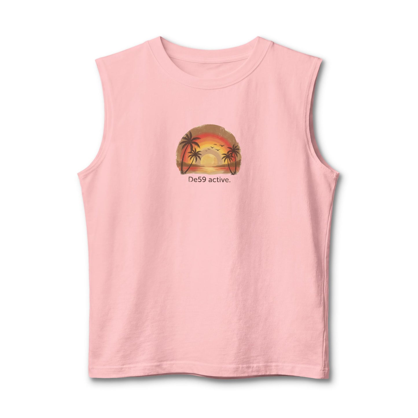 Sunset Palm Tank Top – 'De59 active' Beach Vibes Muscle Tee