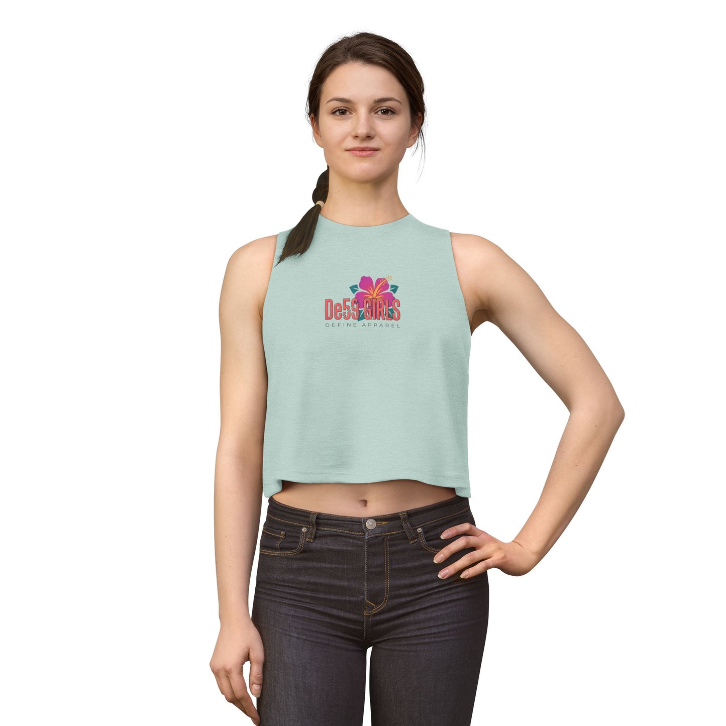 Crop Top — De59 Girls Floral Logo Muscle Tank