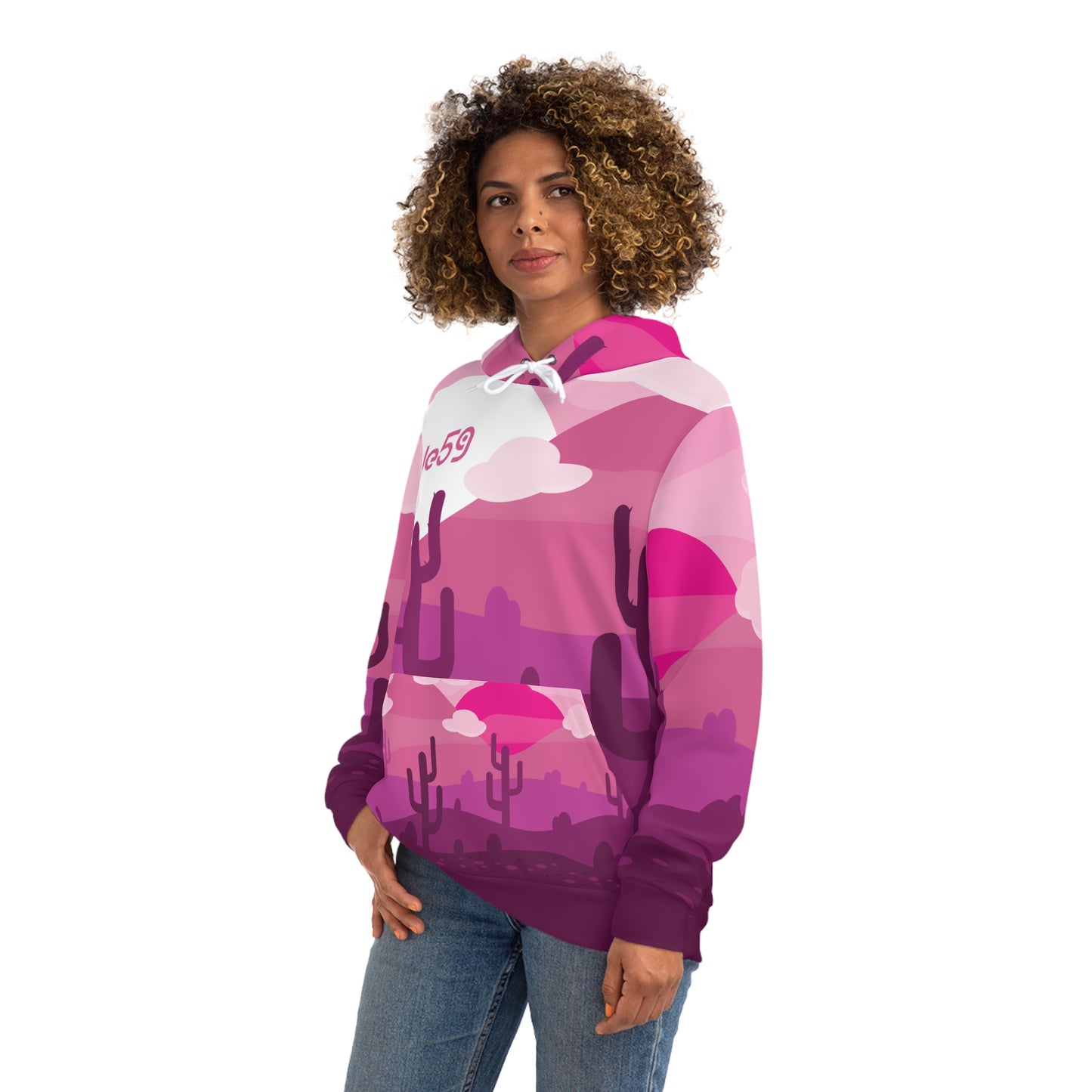 Desert Rose Sunset Hoodie — Cactus Landscape