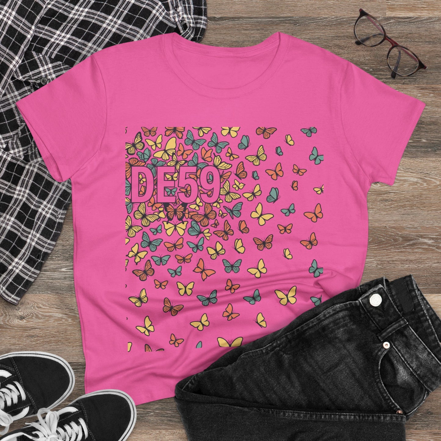 Butterfly Scatter Tee — DE59 Graphic Women's T-Shirt