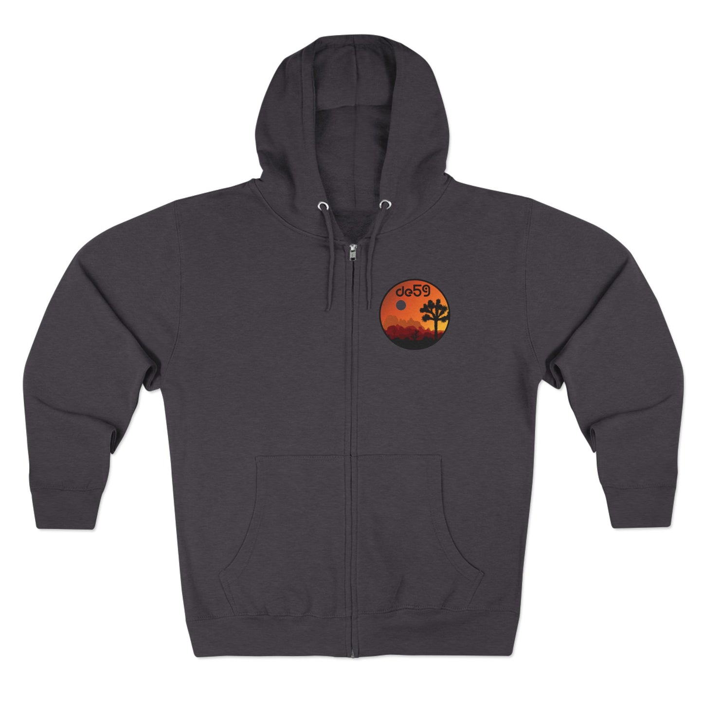 Desert Sunset Zip Hoodie — Joshua Tree Sunset Graphic Zip-Up