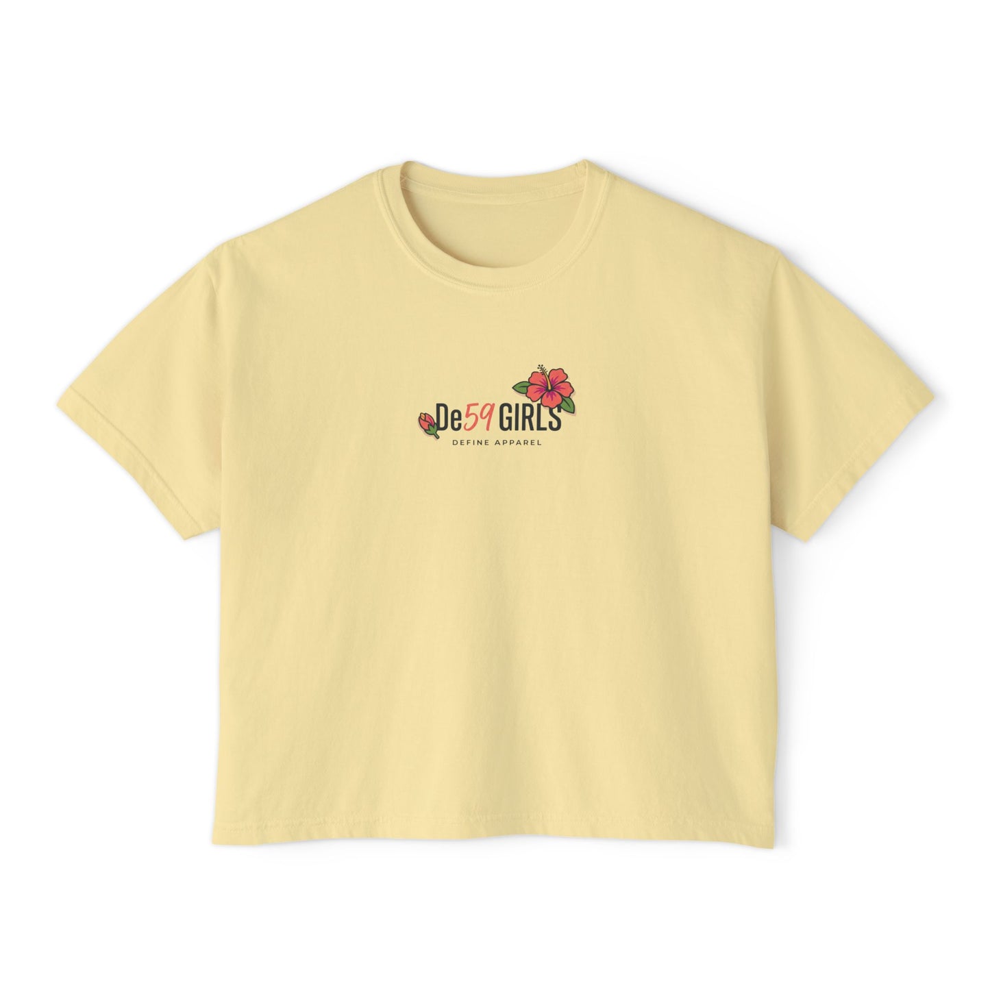 Women's Boxy Tee — 'De59  HIBISCUS  LOVE