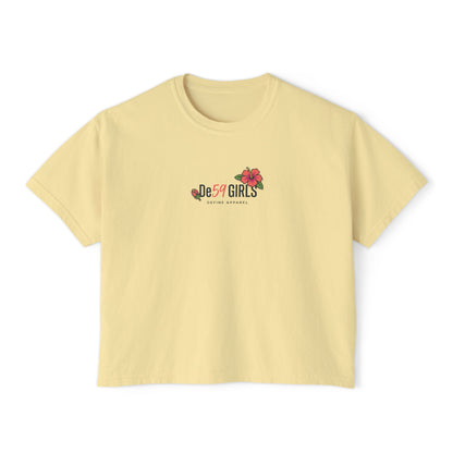 Women's Boxy Tee — 'De59  HIBISCUS  LOVE