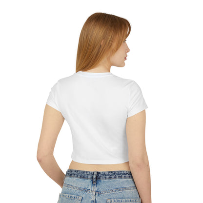 Pink Butterfly Baby Tee — Women's Cropped Graphic Tee