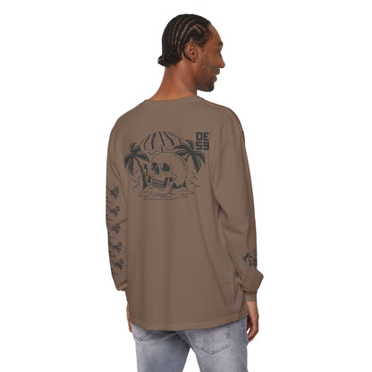 Unisex Garment-dyed -skull island Long Sleeve T-Shirt