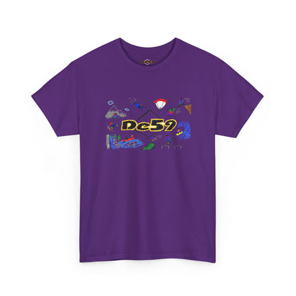 Des9 Graphic Tee — Colorful Surf & Skate Collage T-Shirt