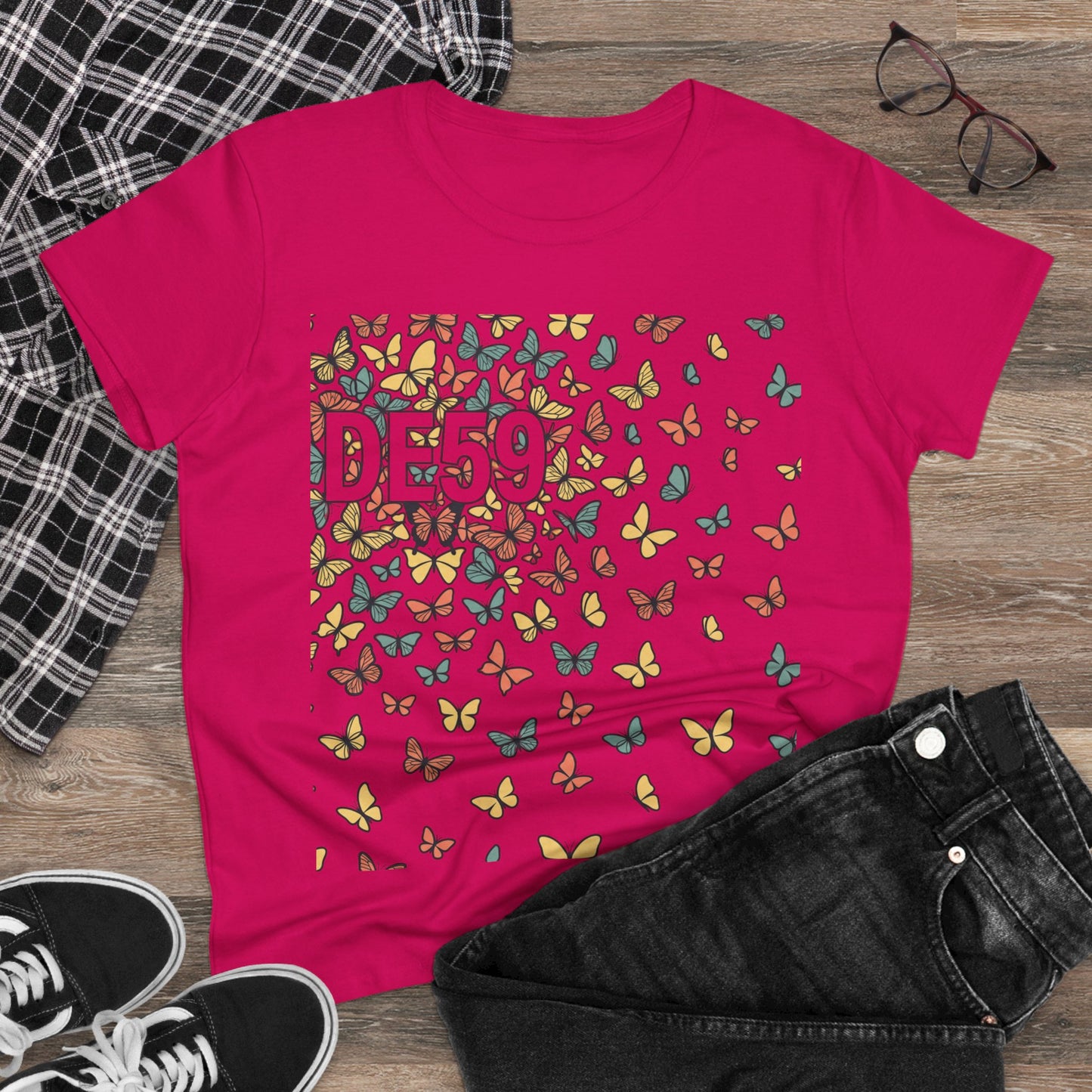 Butterfly Scatter Tee — DE59 Graphic Women's T-Shirt