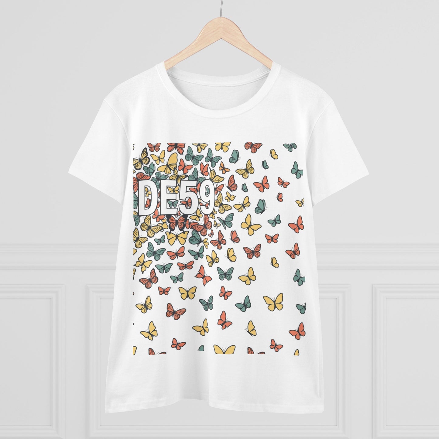 Butterfly Scatter Tee — DE59 Graphic Women's T-Shirt