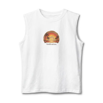 Sunset Palm Tank Top – 'De59 active' Beach Vibes Muscle Tee