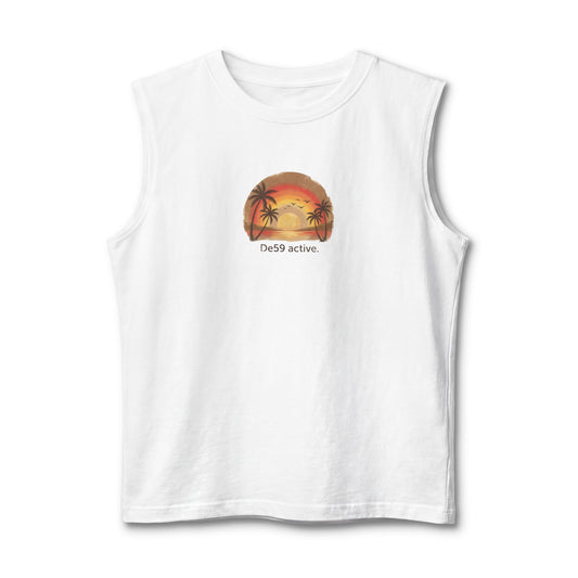 Sunset Palm Tank Top – 'De59 active' Beach Vibes Muscle Tee
